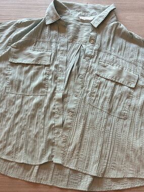 Lush Light Sage Textured Blouse